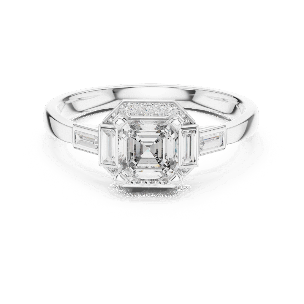 Mini diamond ring in 14kt white or yellow gold