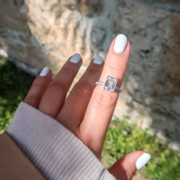 Memory ring 14kt white gold with lab-grown diamonds from 0.50ct